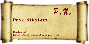 Prok Nikolett névjegykártya